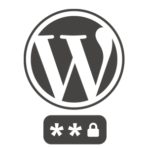 WordPress logo with a password